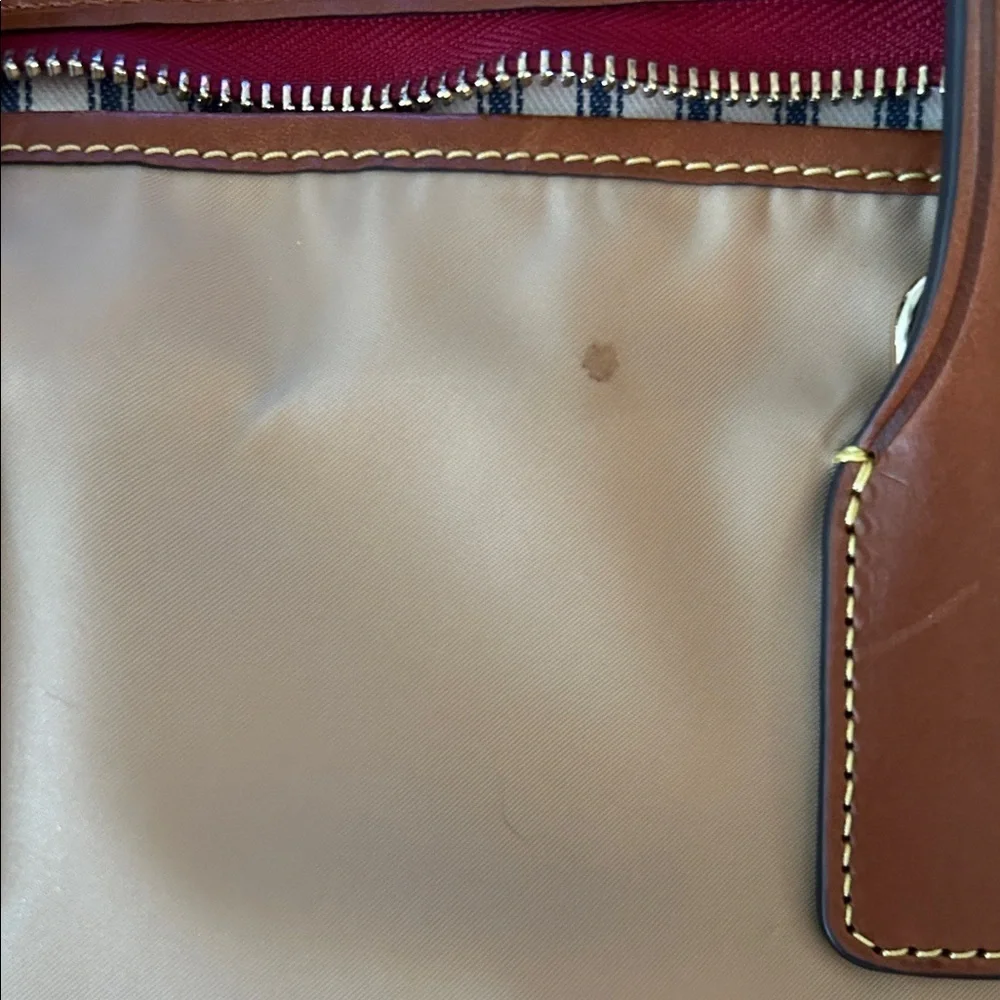 Authentic Dooney and Bourke camel Wayfarer large convertible Tote Bag